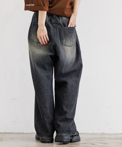 PBLIM（ページボーイリム）の「PBLIM/オーバーダイデニム（デニムパンツ・レディース・サックスブルー/ブラック・LARGE/MEDIUM）」の10枚目の写真