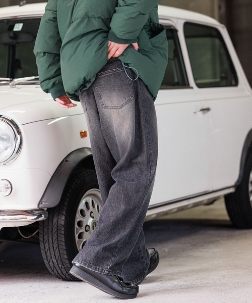 PBLIM（ページボーイリム）の「PBLIM/オーバーダイデニム（デニムパンツ・レディース・サックスブルー/ブラック・LARGE/MEDIUM）」の18枚目の写真