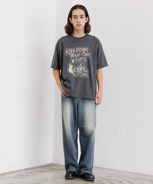 PBLIM（ページボーイリム）の「PBLIM/オーバーダイデニム（デニムパンツ・レディース・サックスブルー/ブラック・LARGE/MEDIUM）」の19枚目の写真