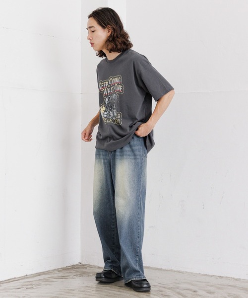 PBLIM（ページボーイリム）の「PBLIM/オーバーダイデニム（デニムパンツ・レディース・サックスブルー/ブラック・LARGE/MEDIUM）」の20枚目の写真