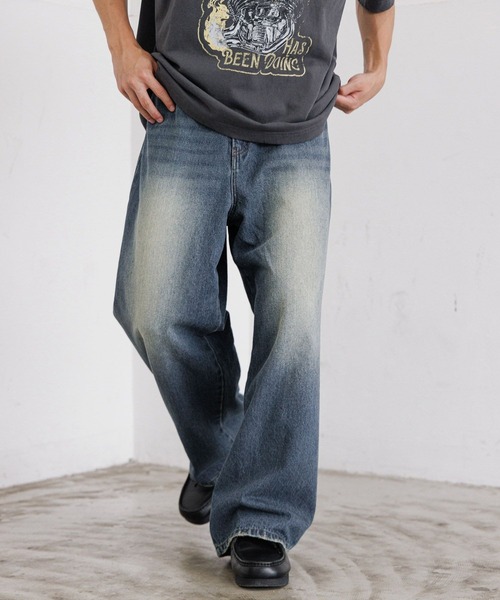 PBLIM（ページボーイリム）の「PBLIM/オーバーダイデニム（デニムパンツ・レディース・サックスブルー/ブラック・LARGE/MEDIUM）」の21枚目の写真