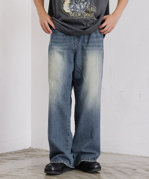 PBLIM（ページボーイリム）の「PBLIM/オーバーダイデニム（デニムパンツ・レディース・サックスブルー/ブラック・LARGE/MEDIUM）」の22枚目の写真