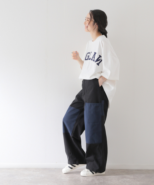 ANGLAN(アングラン)の「【ANGLAN / アングラン】Double Knee Color Block Pants(カーゴパンツ・レディース・ブラック・FREE)」の19枚目の写真