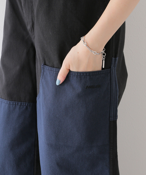 ANGLAN(アングラン)の「【ANGLAN / アングラン】Double Knee Color Block Pants(カーゴパンツ・レディース・ブラック・FREE)」の11枚目の写真