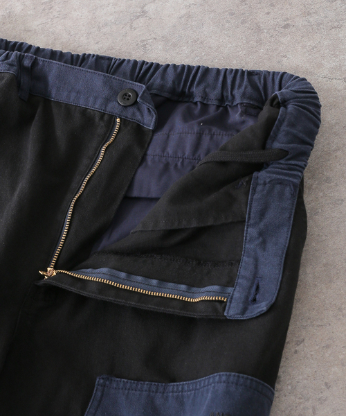 ANGLAN(アングラン)の「【ANGLAN / アングラン】Double Knee Color Block Pants(カーゴパンツ・レディース・ブラック・FREE)」の9枚目の写真