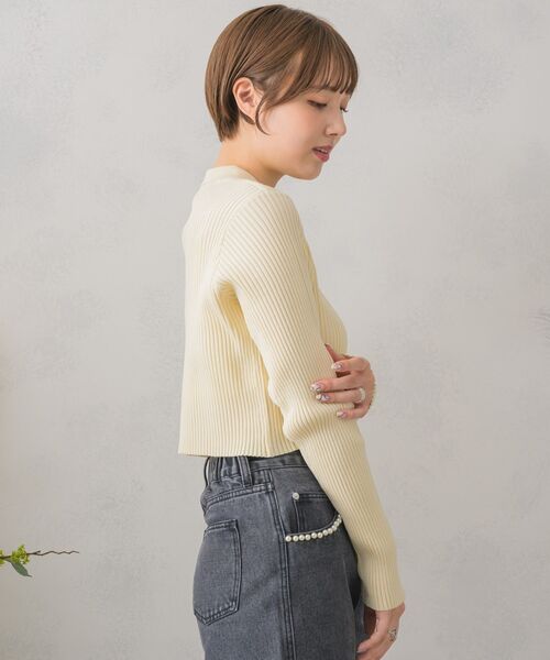 RETRO GIRL(レトロガール)の「襟付きWジップニットカーデ(ニット/セーター・レディース・ブラック/ブルー/ホワイト/レッド・FREE)」の16枚目の写真