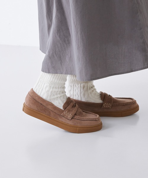 あったか 撥水 モカシン ローファー（モカシン/デッキシューズ