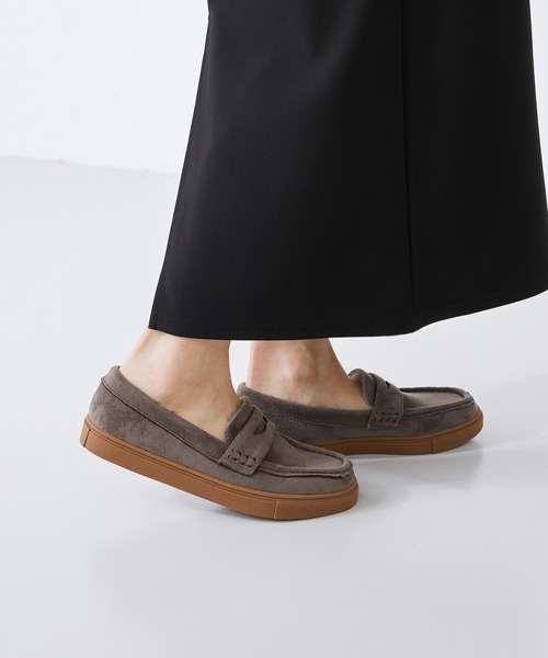 menue（メヌエ）の「あったか 撥水 モカシン ローファー（モカシン/デッキシューズ・レディース・ブラック/チャコール/アイボリー/モカ/ブラック系・S/M/L/LL）」の10枚目の写真