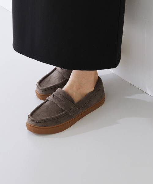menue（メヌエ）の「あったか 撥水 モカシン ローファー（モカシン/デッキシューズ・レディース・ブラック/チャコール/アイボリー/モカ/ブラック系・S/M/L/LL）」の12枚目の写真