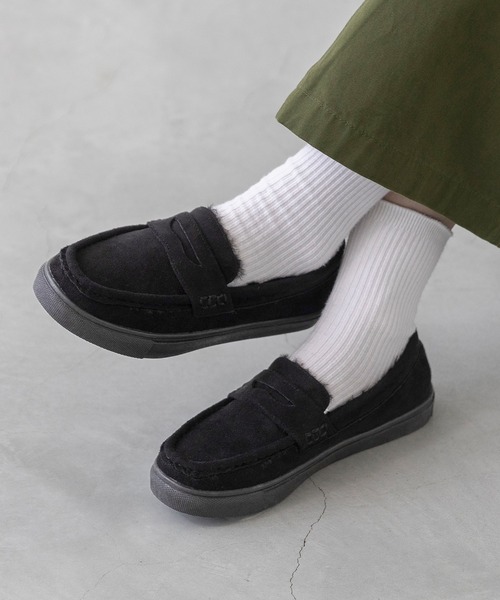 menue（メヌエ）の「あったか 撥水 モカシン ローファー（モカシン/デッキシューズ・レディース・ブラック/チャコール/アイボリー/モカ/ブラック系・S/M/L/LL）」の15枚目の写真