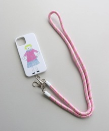 CASA PICONE（カーサピッコーネ）の「iPhone14ケース＆ストラップ 女の子/ピンク ネコさん/ブルー（スマホケース/カバー）」