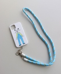 CASA PICONE（カーサピッコーネ）の「iPhone14ケース＆ストラップ 女の子/ピンク ネコさん/ブルー（スマホケース/カバー）」