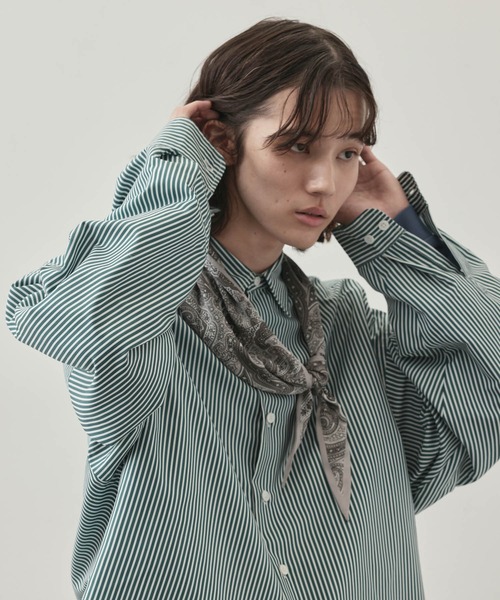 JUNRED（ジュンレッド）の「ペイズリーナロースカーフ（バンダナ/スカーフ・メンズ・カーキ/チャコールグレー/ライトグレー・FREE）」の18枚目の写真