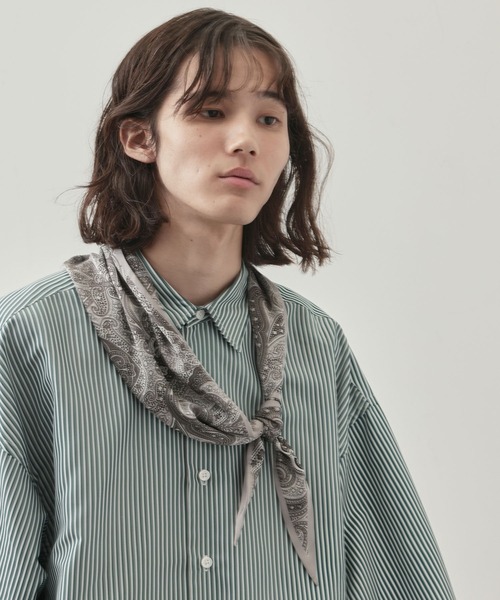 JUNRED（ジュンレッド）の「ペイズリーナロースカーフ（バンダナ/スカーフ・メンズ・カーキ/チャコールグレー/ライトグレー・FREE）」の19枚目の写真