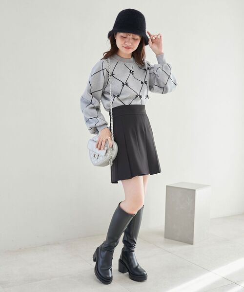 MAJESTIC LEGON(マジェスティックレゴン)の「プリーツスカパン(スカート・レディース・グレー/ベージュ/ブラック/ブラック系その他・MEDIUM)」の2枚目の写真