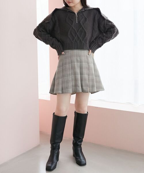 MAJESTIC LEGON(マジェスティックレゴン)の「プリーツスカパン(スカート・レディース・グレー/ベージュ/ブラック/ブラック系その他・MEDIUM)」の5枚目の写真