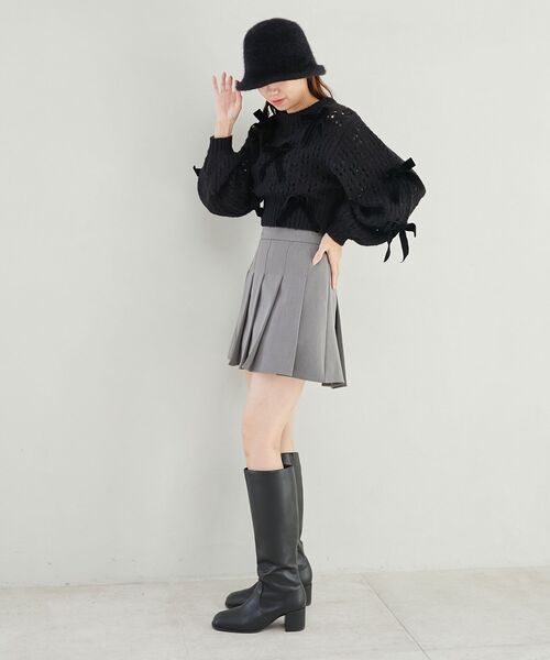 MAJESTIC LEGON(マジェスティックレゴン)の「プリーツスカパン(スカート・レディース・グレー/ベージュ/ブラック/ブラック系その他・MEDIUM)」の19枚目の写真