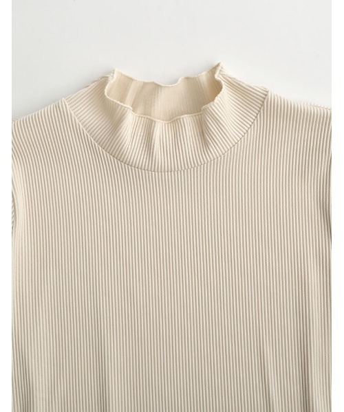 Re:EDIT（リエディ）の「リップルプリーツフレアスリーブトップス（Tシャツ/カットソー・レディース・ブラック/チャコールグレー/アイボリー・MEDIUM/LARGE）」の17枚目の写真