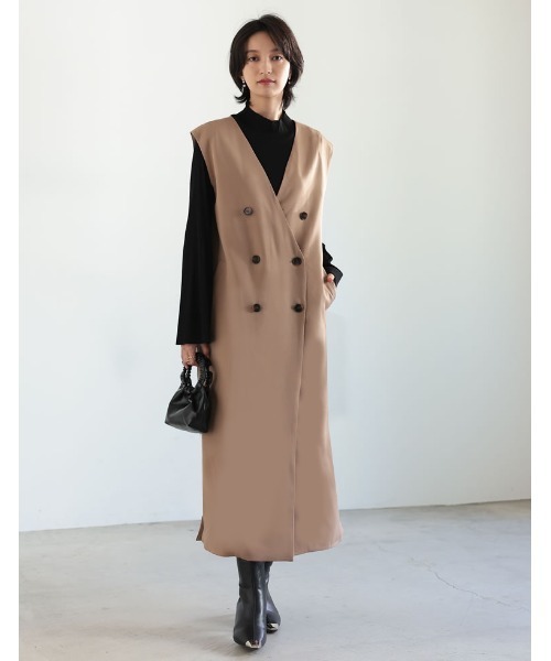 Re:EDIT（リエディ）の「リップルプリーツフレアスリーブトップス（Tシャツ/カットソー・レディース・ブラック/チャコールグレー/アイボリー・MEDIUM/LARGE）」の6枚目の写真