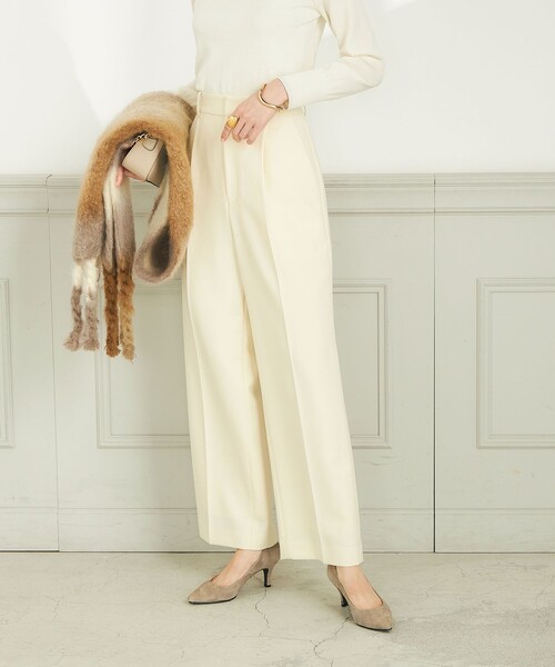 NOLLEY’S Sophi(ノーリーズソフィ)の「ウォッシャブルTWワンタックワイドパンツ(その他パンツ・レディース・オフホワイト/ベージュ/アイボリー/ブラック・38/36/34)」の2枚目の写真