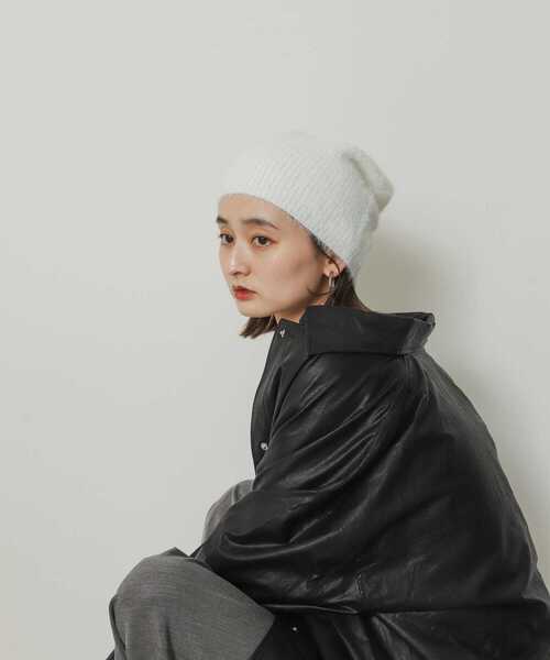 SENSE OF PLACE by URBAN RESEARCH（センスオブプレイスバイアーバンリサーチ）の「『WEB限定』シャギーニットビーニー（ニットキャップ/ビーニー・レディース・ブラック/ホワイト/グレー・ONE）」の9枚目の写真