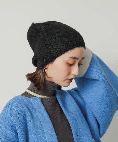 SENSE OF PLACE by URBAN RESEARCH（センスオブプレイスバイアーバンリサーチ）の「『WEB限定』シャギーニットビーニー（ニットキャップ/ビーニー・レディース・ブラック/ホワイト/グレー・ONE）」の15枚目の写真