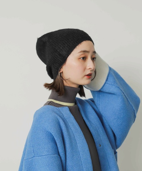 SENSE OF PLACE by URBAN RESEARCH（センスオブプレイスバイアーバンリサーチ）の「『WEB限定』シャギーニットビーニー（ニットキャップ/ビーニー・レディース・ブラック/ホワイト/グレー・ONE）」の17枚目の写真