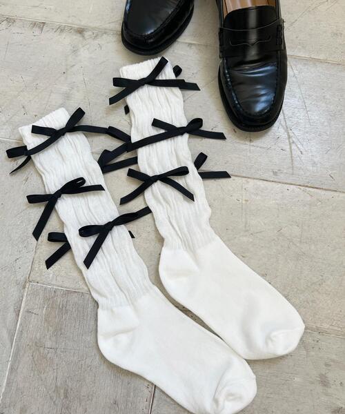 PHILLY（フィリー）の「【PHILLY】リボンソックス（ソックス/靴下・レディース・ホワイト/ブラック・FREE）」の6枚目の写真