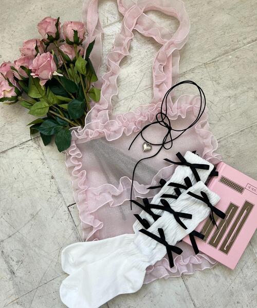 PHILLY（フィリー）の「【PHILLY】リボンソックス（ソックス/靴下・レディース・ホワイト/ブラック・FREE）」の8枚目の写真