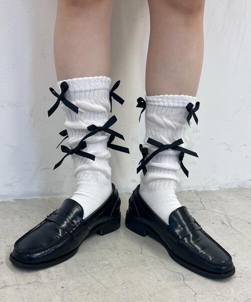 PHILLY（フィリー）の「【PHILLY】リボンソックス（ソックス/靴下・レディース・ホワイト/ブラック・FREE）」の21枚目の写真
