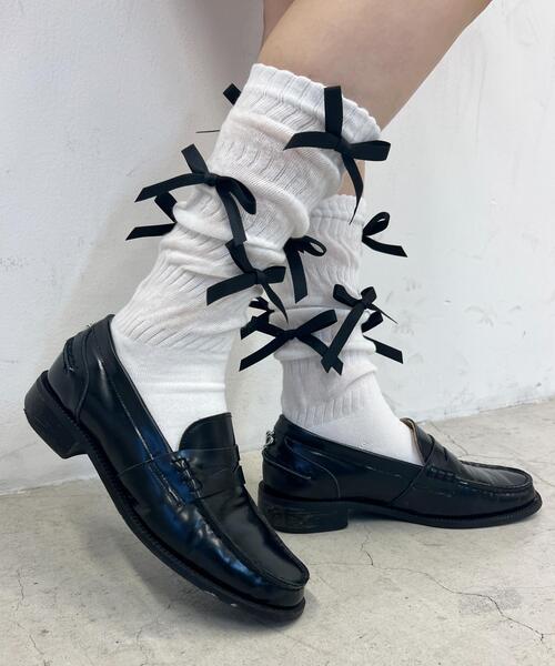 PHILLY（フィリー）の「【PHILLY】リボンソックス（ソックス/靴下・レディース・ホワイト/ブラック・FREE）」の22枚目の写真