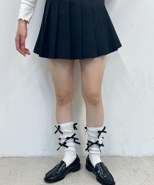 PHILLY（フィリー）の「【PHILLY】リボンソックス（ソックス/靴下・レディース・ホワイト/ブラック・FREE）」の3枚目の写真