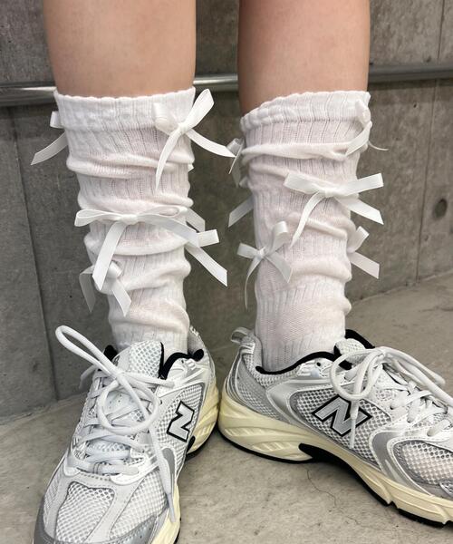 PHILLY（フィリー）の「【PHILLY】リボンソックス（ソックス/靴下・レディース・ホワイト/ブラック・FREE）」の15枚目の写真