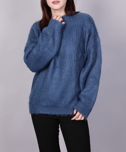 aimoha(アイモハ)の「モヘアライクニットプルオーバー (AW) (LV)(ニット/セーター・レディース・キャメル/ピンク/ブルー・FREE)」の2枚目の写真