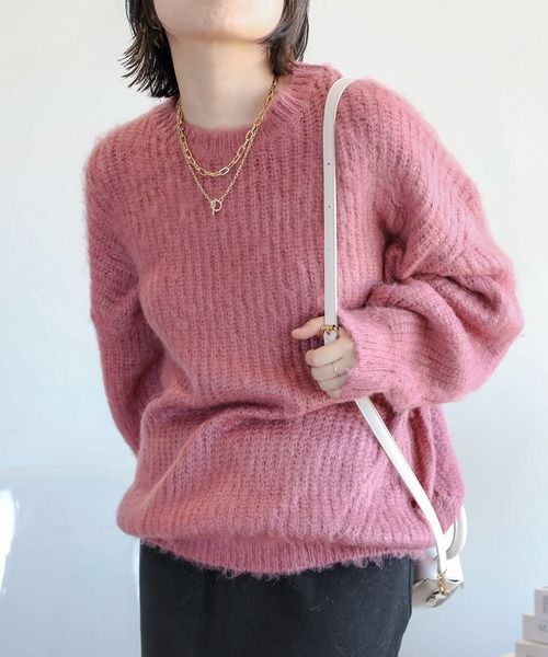 aimoha(アイモハ)の「モヘアライクニットプルオーバー (AW) (LV)(ニット/セーター・レディース・キャメル/ピンク/ブルー・FREE)」の8枚目の写真
