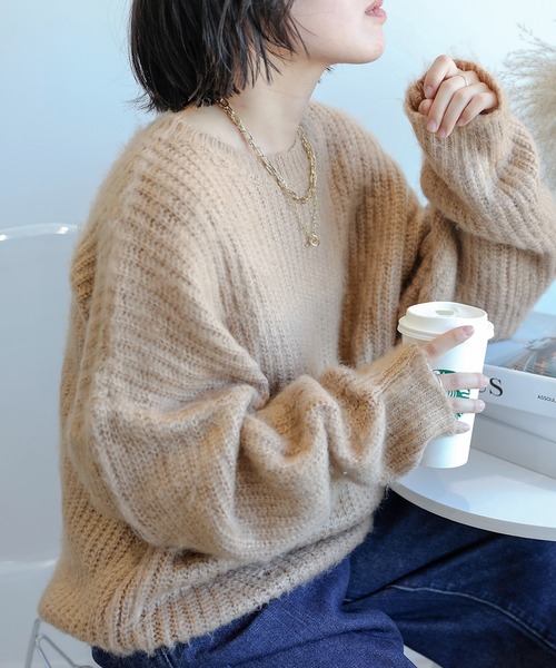aimoha(アイモハ)の「モヘアライクニットプルオーバー (AW) (LV)(ニット/セーター・レディース・キャメル/ピンク/ブルー・FREE)」の17枚目の写真