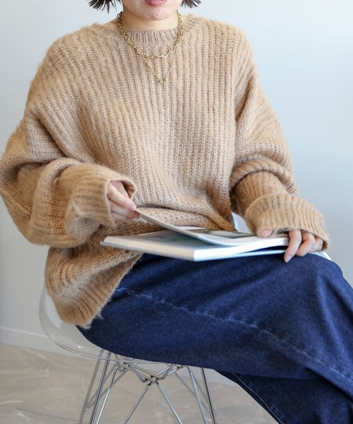 aimoha(アイモハ)の「モヘアライクニットプルオーバー (AW) (LV)(ニット/セーター・レディース・キャメル/ピンク/ブルー・FREE)」の16枚目の写真