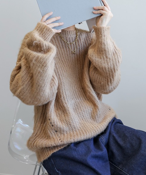aimoha(アイモハ)の「モヘアライクニットプルオーバー (AW) (LV)(ニット/セーター・レディース・キャメル/ピンク/ブルー・FREE)」の15枚目の写真