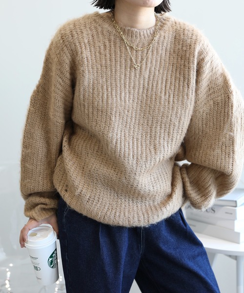 aimoha(アイモハ)の「モヘアライクニットプルオーバー (AW) (LV)(ニット/セーター・レディース・キャメル/ピンク/ブルー・FREE)」の13枚目の写真