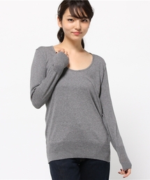 ニット・ロングU首Tシャツ