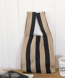 BAYFLOW | ストライプニットトートM(エコバッグ/サブバッグ)