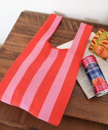 ストライプニットトートM