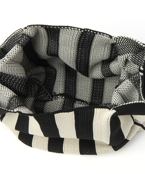 BAYFLOW（ベイフロー）の「ストライプニットトートM（エコバッグ/サブバッグ・レディース・ピンク/ホワイト/ベージュ・0）」の10枚目の写真