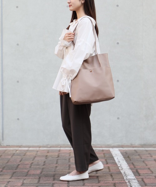 セール】【SETUP7】PUレザーシンプルタックA4トートバッグ SNBD