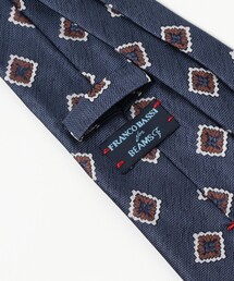 【美品】FRANCO BASSI　ネクタイ　小紋柄　タグ付き　ジャガード　紺 美品】FRANCO BASSI ネクタイ 小紋柄 タグ付き ジャガード 紺 フランコ