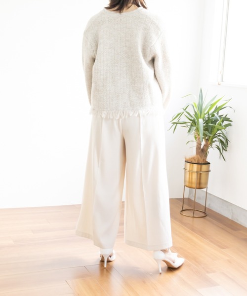 CLETTE(クレット)の「センタープレスワイドパンツ(スラックス・レディース・アイボリー/ブラック/グレー・3L/LL/4L)」の5枚目の写真