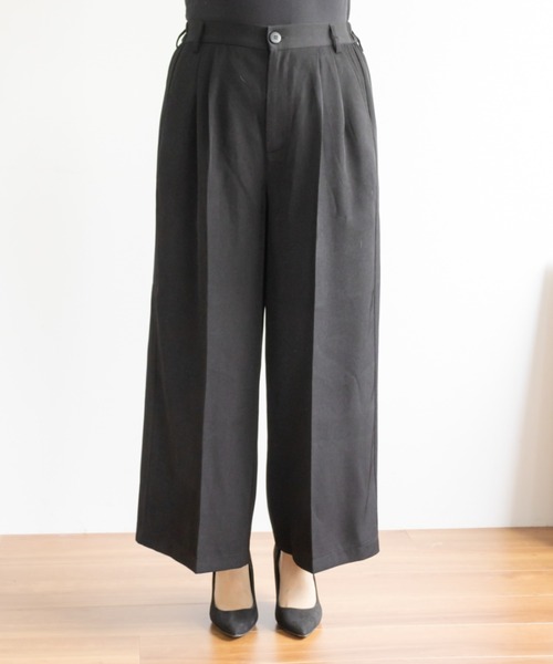 CLETTE(クレット)の「センタープレスワイドパンツ(スラックス・レディース・アイボリー/ブラック/グレー・3L/LL/4L)」の18枚目の写真