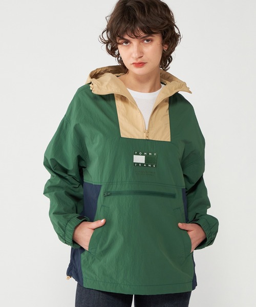 セール】カラーブロックリップストップアノラック（ナイロンジャケット