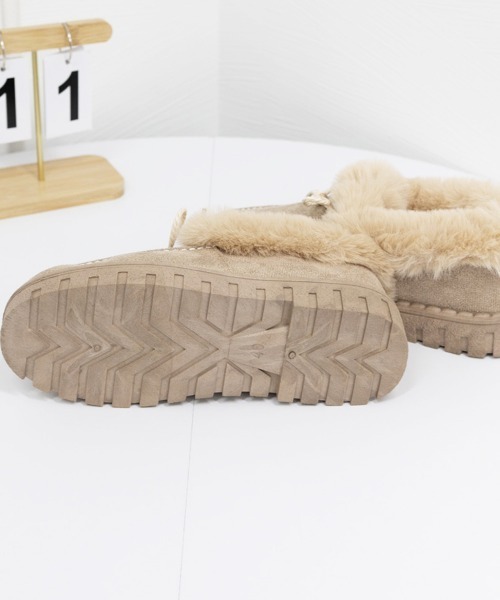 Miniministore(ミニミニストア)の「モカシン レディース ボアローファー冬靴(モカシン/デッキシューズ・レディース・グレー/ブラック/ベージュ/ピンク・23.0cm/23.5cm/24.0cm/24.5cm/25.0cm)」の12枚目の写真