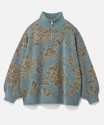 HARE | レトロフラワーモールハーフZIPニット(HARE)(ニット/セーター)